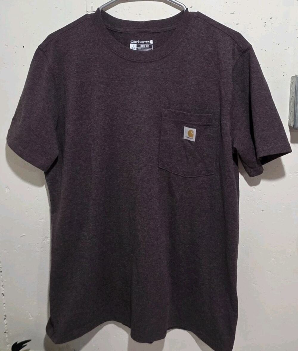Carhartt K87 Loose Fit Pocket T-Shirt Brown Size Large